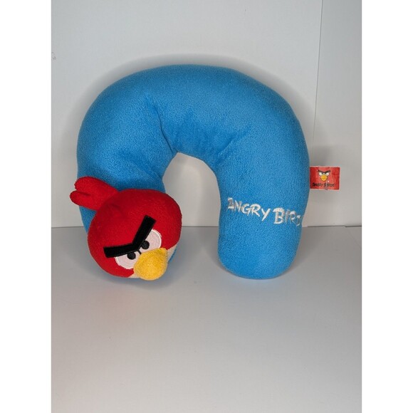 Licensed Rovio Embroidered 11" Angry Birds Red Bird Plush Neck Travel Pillow - Picture 1 of 6